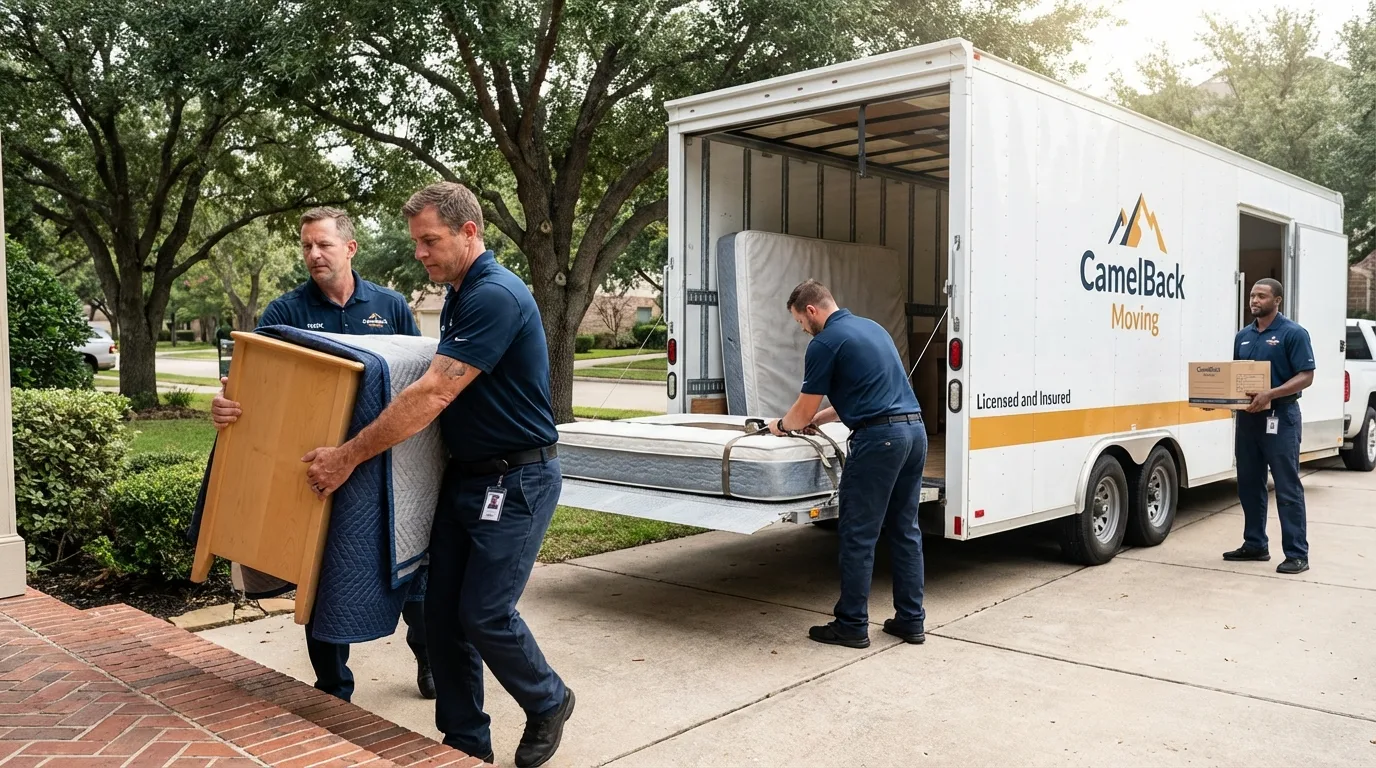 Crew loading residential truck for cross-state move from Port Wentworth, GA