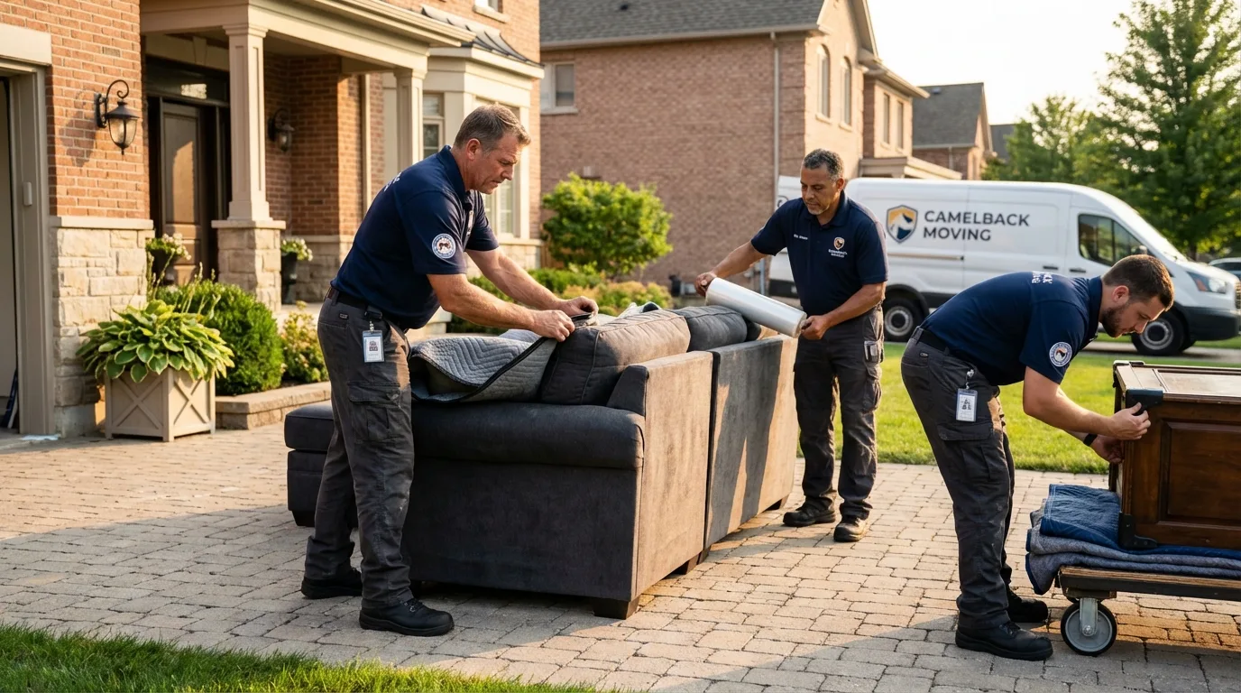 Large estate moving crew wrapping furniture in Port Wentworth, GA
