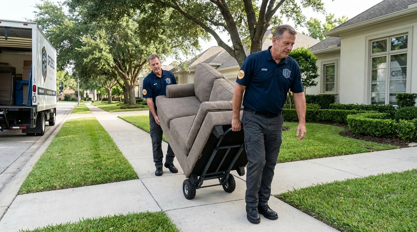 Local residential moving crew loading furniture in Port Wentworth, GA