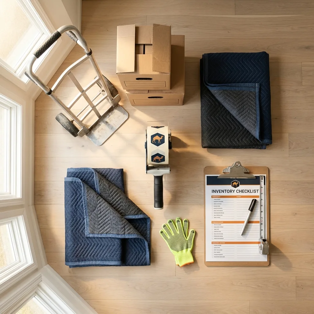 Professional moving supplies and packing materials layout for Port Wentworth residential relocations
